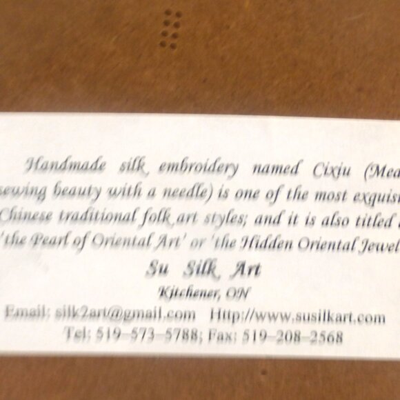 Handmade PEARL of ORIENTAL Art SILK Embroidery Su Silk Art Chinese FOLK ART - Picture 6 of 6